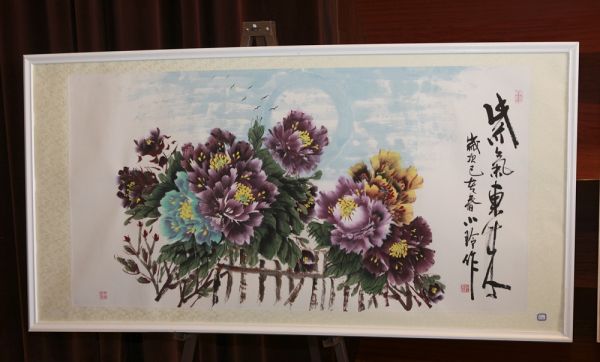 牡丹花綻放維加斯 程小玲畫展揭幕 