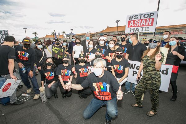 抗议仇恨亚裔集会 在赌城唐人街举行