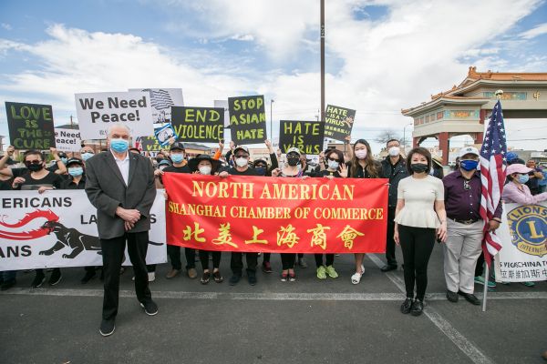 抗議仇恨亞裔集會 在賭城唐人街舉行