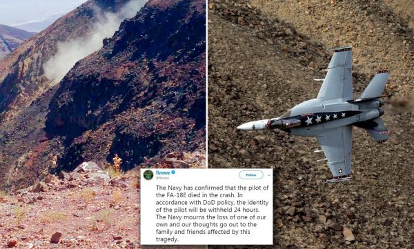 美海军一架F/A-18F超级大黄蜂 死亡谷坠毁