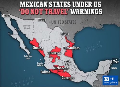 美國發最高級別警告：勿赴墨西哥旅行