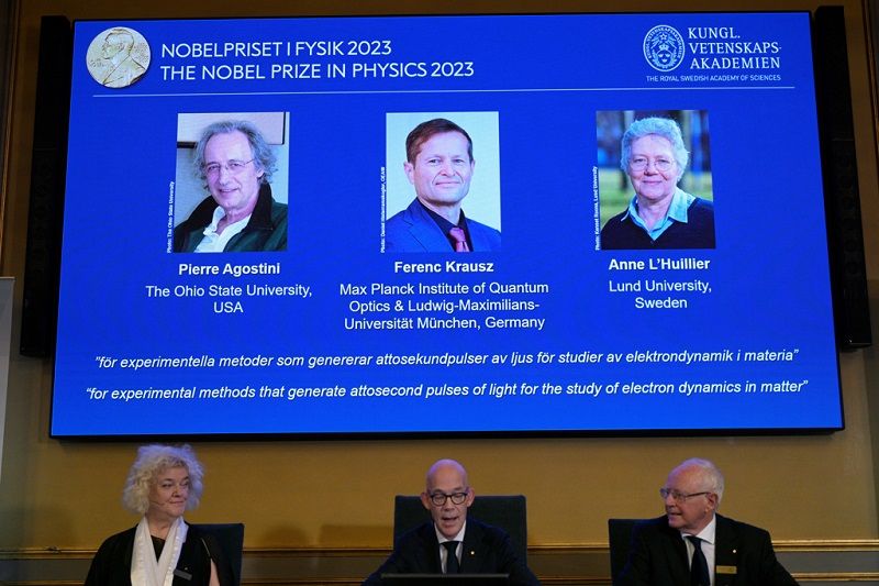 諾貝爾物理學獎 3學者「極短光脈衝」研究獲殊榮