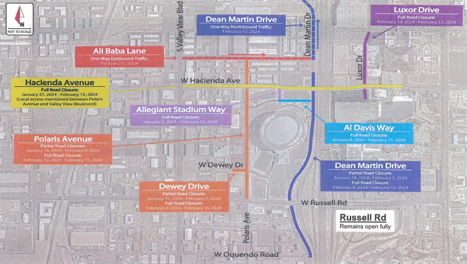 超级杯施工 周三起拉斯维加斯大道封路