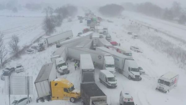 密西根州大雪致百車連環撞 多人受傷道路封閉