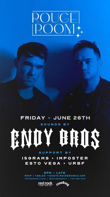Endy Bros首度領銜演出 6/26日登上Red Rock Rouge Room舞台
