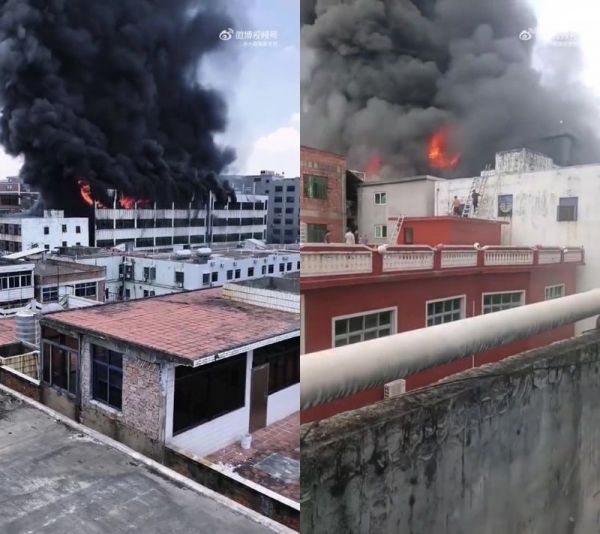 福建晉江鞋都工廠大火 已有28人困屋頂死亡