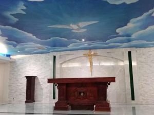 张金榕受邀为天主教会绘制天花板