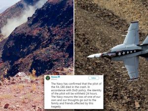 美海軍一架F/A-18F超級大黃蜂 死亡谷墜毀