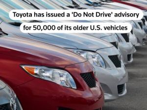 豐田警告：美國5萬車主停止駕駛 立即維修