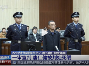 前中國農業部長唐仁健受賄人民幣2.68億元 被判死緩