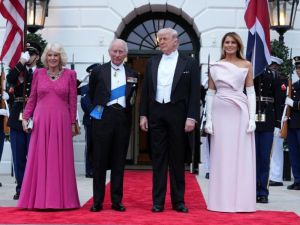 英国国王查尔斯三世夫妇访美 川普在白宫举办国宴